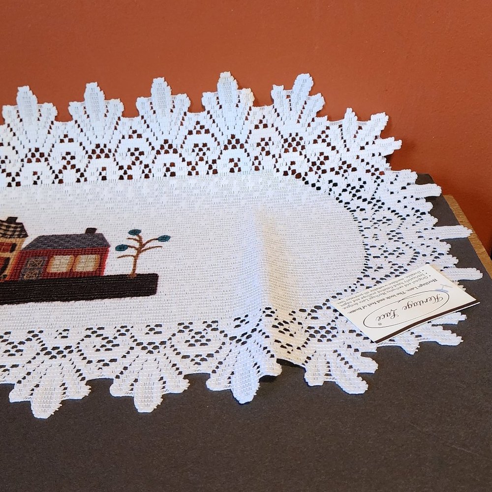 Heritage Lace Table Runner-House - Picture 2 of 4